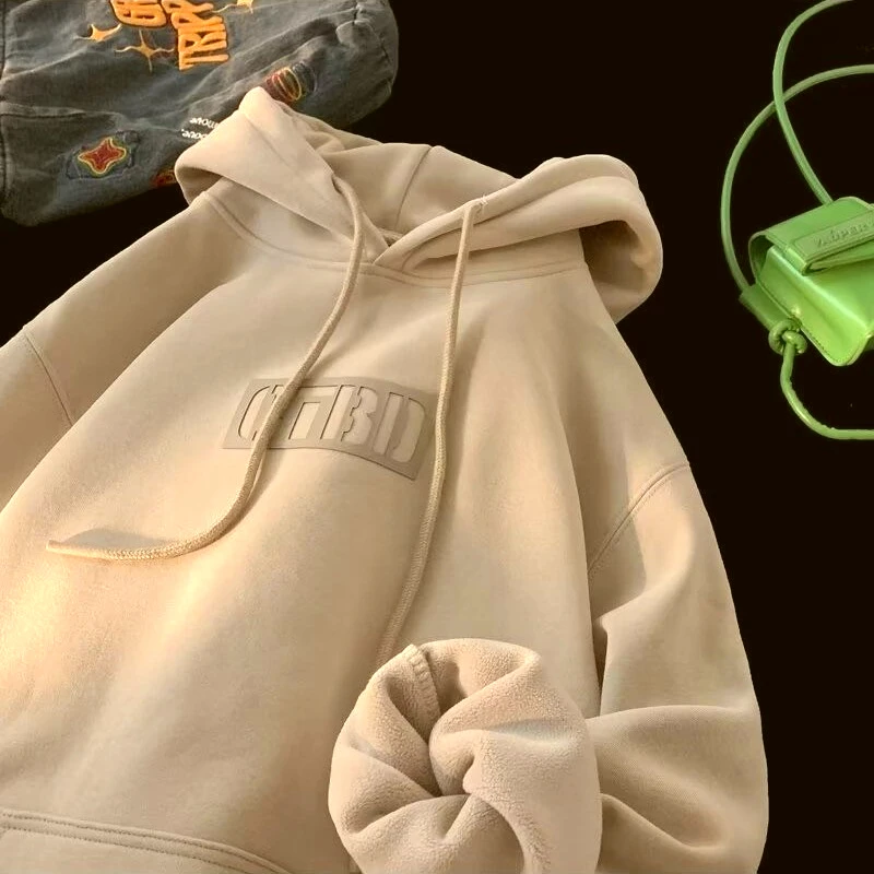 8XL Hoodie Pullover Loose Fit Hollow Letter Print American Men's Clothing And Couple Fashion