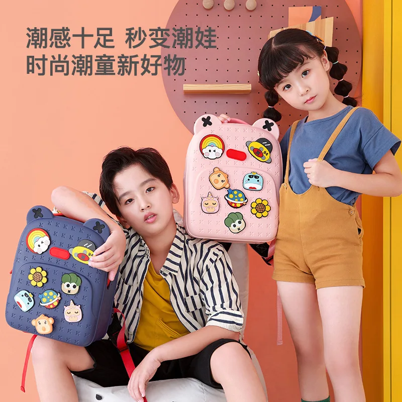 Kindergarten Kids Kawaii Backpacks for Girls Fashion DIY School Bags for Boys Waterproof Children Kids Cartoon Book Bag Gift