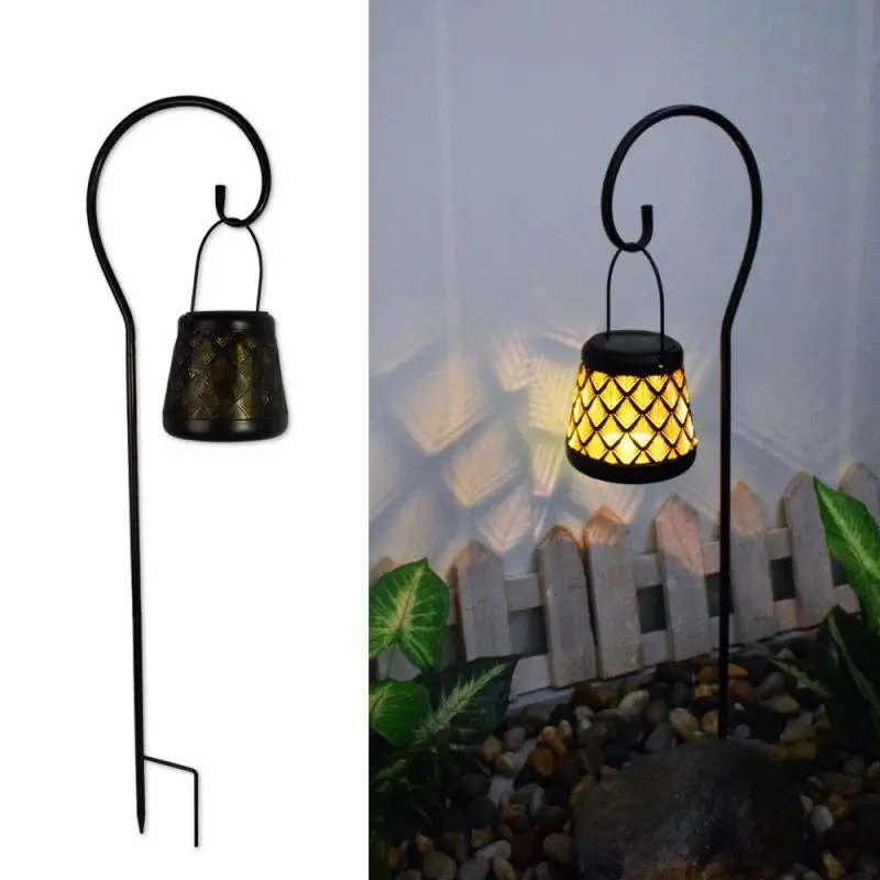 Outdoor Gardening Decor Solar Lantern Watering Can Star Art LED Lamps String With Planter For Landscape Path Yard Lawn