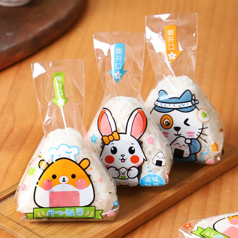 100 قطعة مثلث الكرتون الجميل كرة الأرز التعبئة حقيبة الأعشاب البحرية أونيجيري السوشي صنع أدوات القالب بينتو اكسسوارات #2