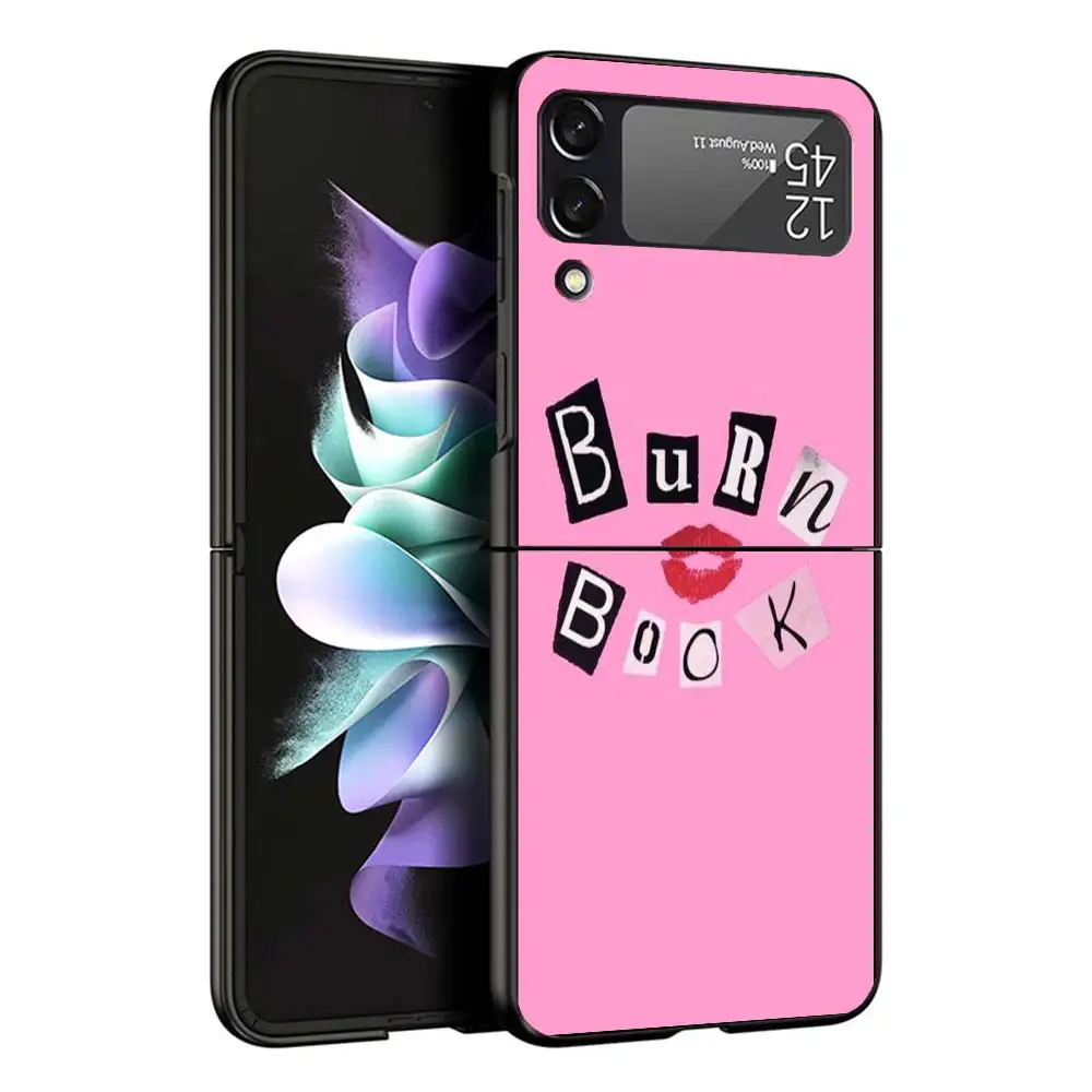 Mean Girls Burn Book Hard Black Cover for Samsung Galaxy Z Flip 4 3 5 5G Phone Case Flip4 Flip3 Flip5 Pattern Luxury Shockproof image 6