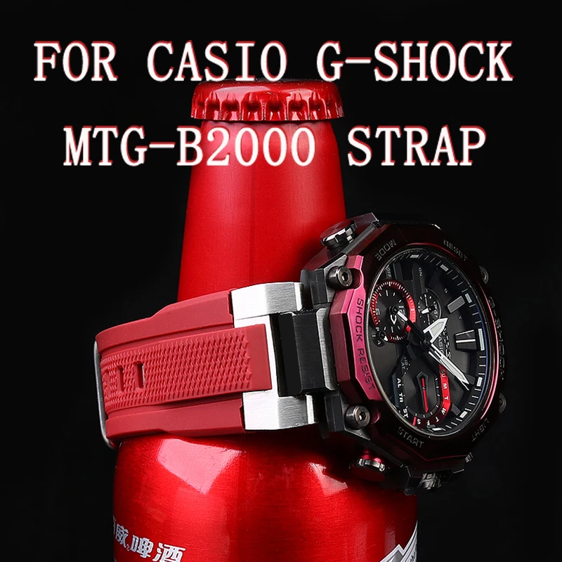 حزام من السيليكون المعدل ل كاسيو ، حزام الساعات الفولاذ المقاوم للصدأ ، عالية الجودة ، G-SHOCK ، MTG-B2000B ، MTG-B2000D ، MTG-B2000BD ، MTG-B2000