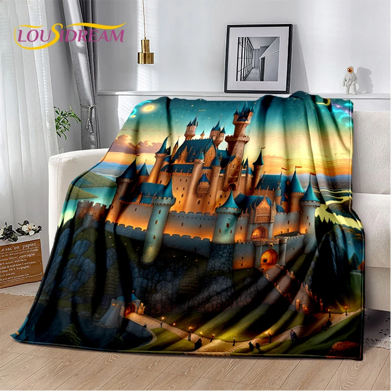 Fairyland Fairy Tale Castle Mysterious Gothic Dream Cartoon Soft Blanket,Soft Throw Blanket for Home Bedroom Bed Sofa Child Gift