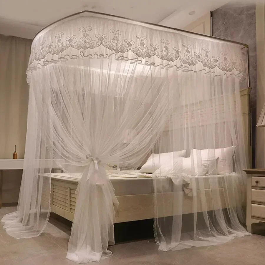 

Foldable Mosquito Net Bed Stand Protector Lightweight Mosquito Net Nail Proof Mesh French Door Girls Bedroom Zanzariera Bed Tent