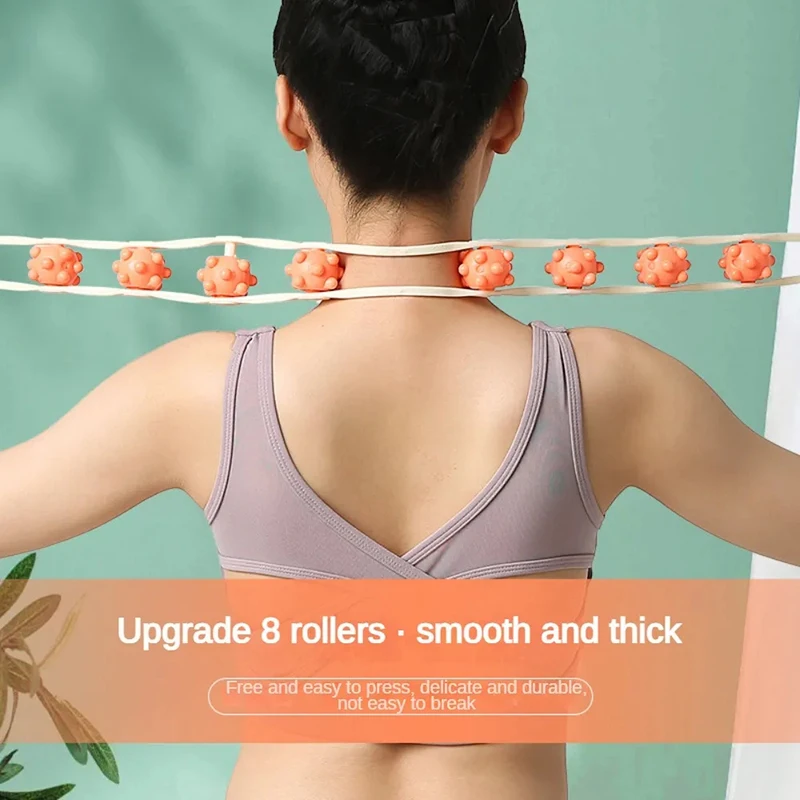 Portable Roller Massage for Shoulder Back Neck Waist Multifunctional Self Upper Lower Point Rolling Handheld Body Massager