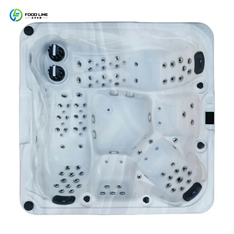 FL Inflatable Acrylic Hot Bubble Spa, 130 Jet Portable Massage Pool, Heated Whirlpool Tub for Patio & Poolside