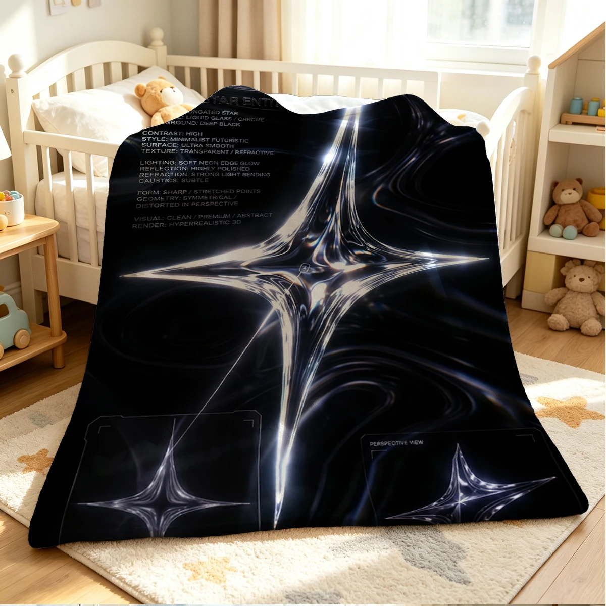 Glass Asterism Flannel Blanket Warm Soft Halloween Christmas Couch Warm Cozy Decorative Decor Gift for All Season