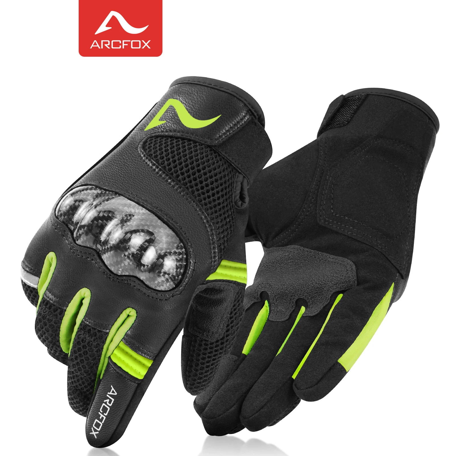 

New Motorcycle Gloves for Man Leather Mesh Summer Unisex Breathable Touch Screen Carbon Fiber Shell Protective Off-road Gloves