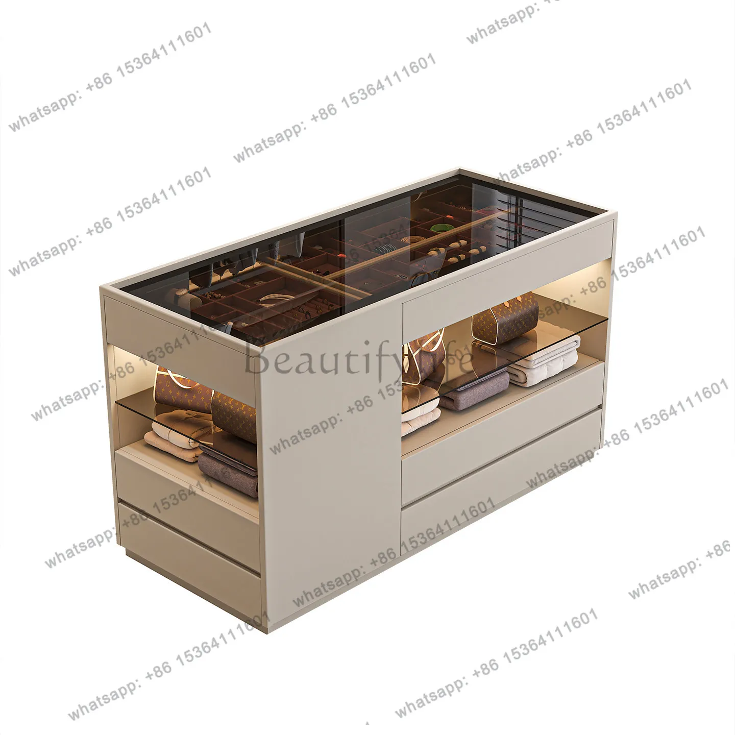 

Cloakroom Jewelry Display Cabinet Light Luxury Household Jewelry Storage Bucket Cabinet