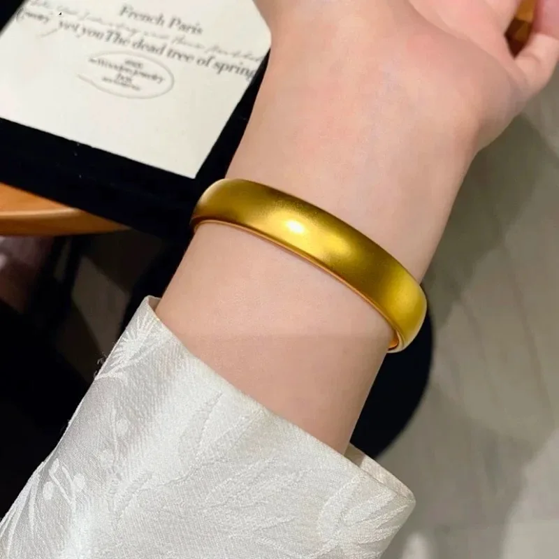 

Seiko 9999 24K real gold ancient method = inherited bracelets, matte tires, bracelets, plain circle, high-end women's jewelry