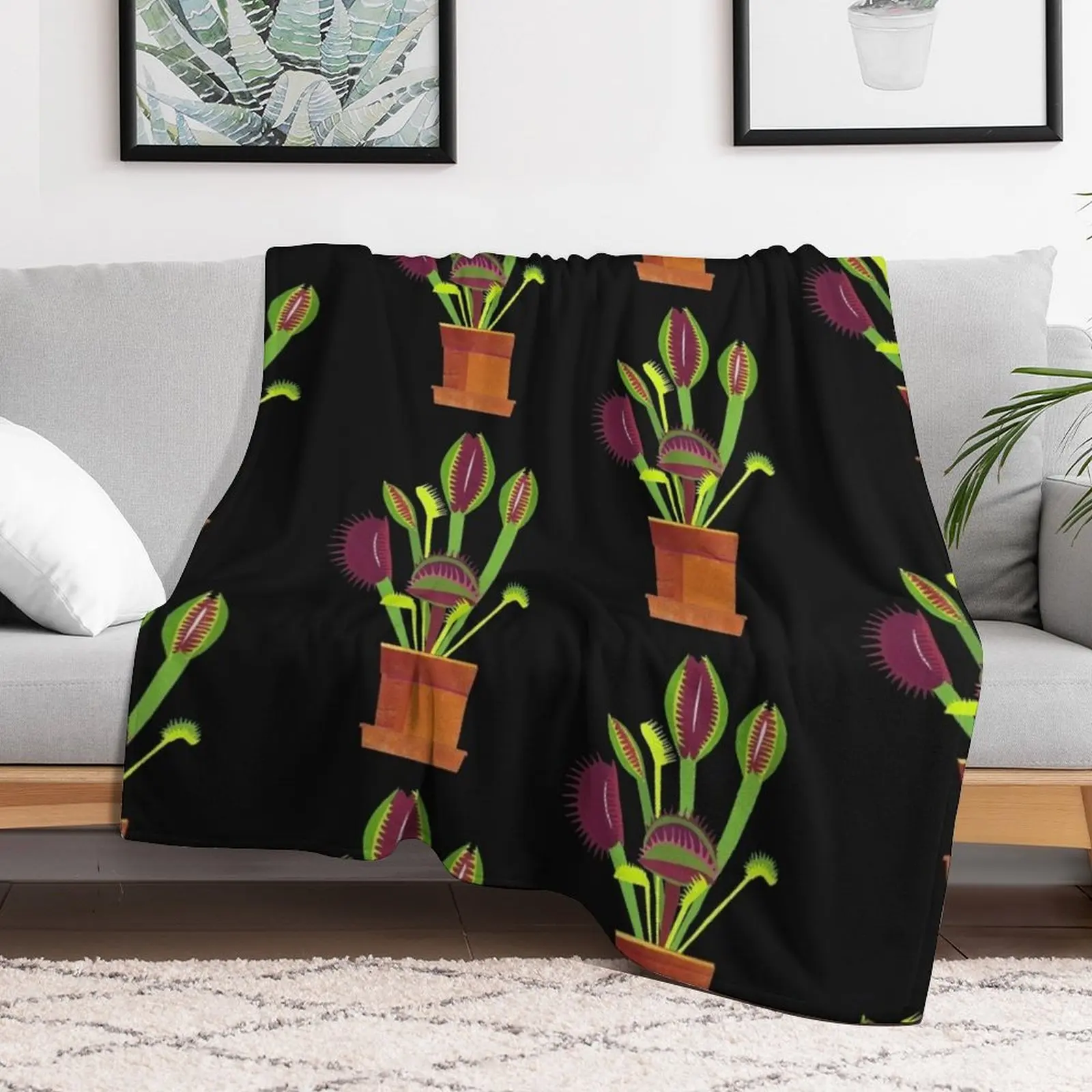 Venus Flytrap Throw Blanket heavy to sleep halloween Hairy Plaid on the sofa Blankets