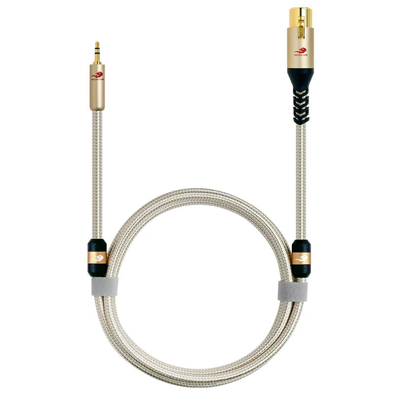 GOLLEY LION Jack 3.5mm 1/8 To 3-Pin XLR Cable TRS 1/8 Inch Aux Stereo Male To Mini XLR Female Audio Adapter Cable