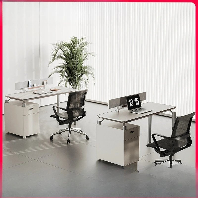 Three-person desk combination, creative and simple, modern staff 2 human staff, staff card space 3 people