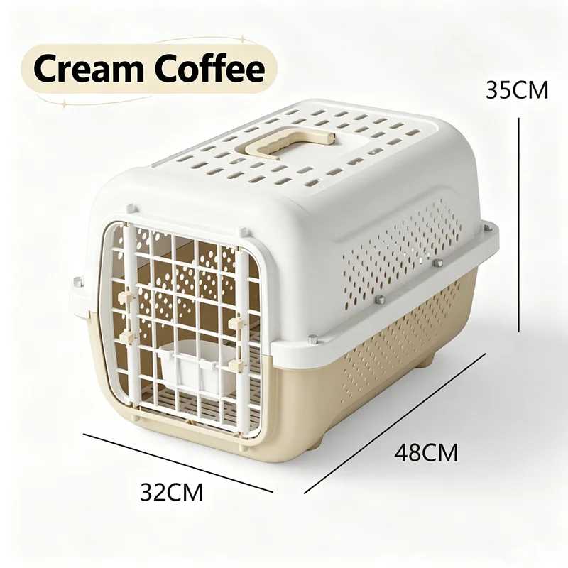 Pet Airline Approved Carrier, Portable Hard‑Sided Travel Kennel for Cats Dogs, Hand‑Hold & Car Transport Pet Crate, Outdoor Goin