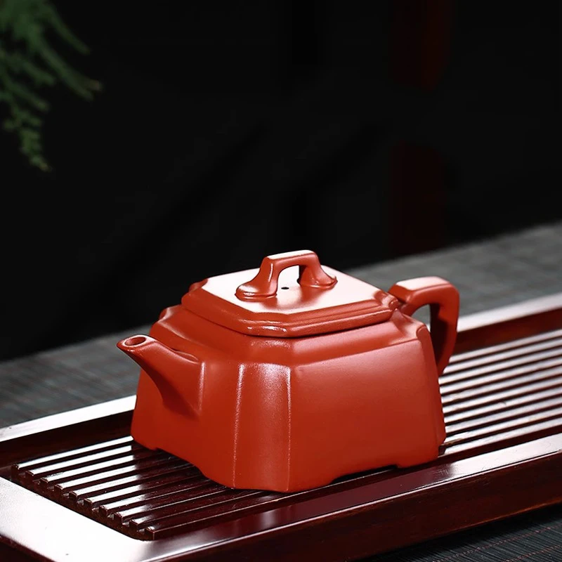 

Yixing Raw Ore Vermilion Clay Tea Teapot Large Capacity Chinese Style Single Pot Retro Kung Fu Tea Set Tea Ceremony Pot