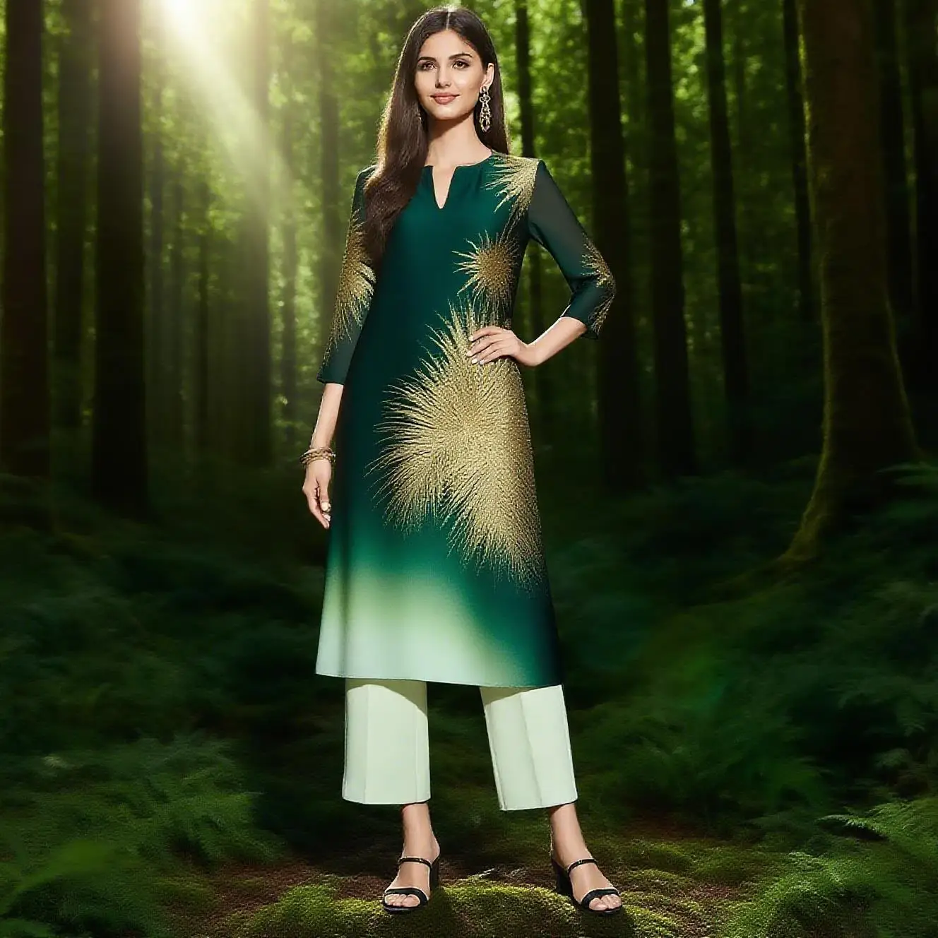 Muslimisches Kleid Kurt für Damen, modisch, gerade Röhre, lässig, nationaler Stil, Bild, mehrere nationale Stile, Robe Femmes, Musulmans