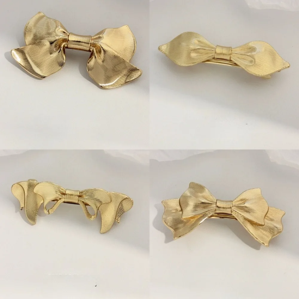Modische Metall-Haarspangen mit Schleife, Hoher Pferdeschwanzhalter, Haarklammern für Frauen und Mädchen, Einfache Retro-Haaraccessoires, Schmuckgeschenke – Detail 7
