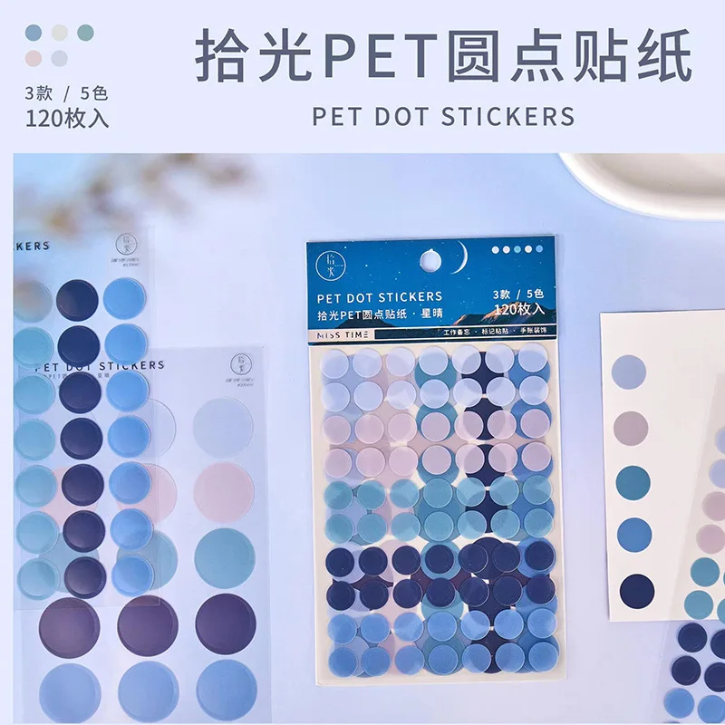 

3 Pcs Label Photo Children PET Dot Sticker Creative Hand Account Material Decorative Stickers Drawing Paper