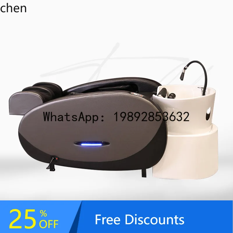 YFY  Barber Shop Special Electric Bed Water Circulation Steaming Head Therapy Integrated Beauty Salon Shampoo Bed