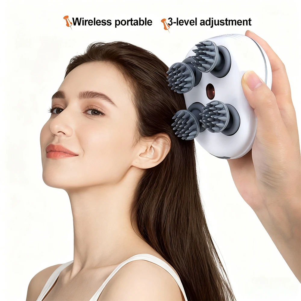 

Electric Head Massager Deep Tissue Kneading Stress Relax Body Massage Health Care Shoulder Neck Wireless Scalp Massager