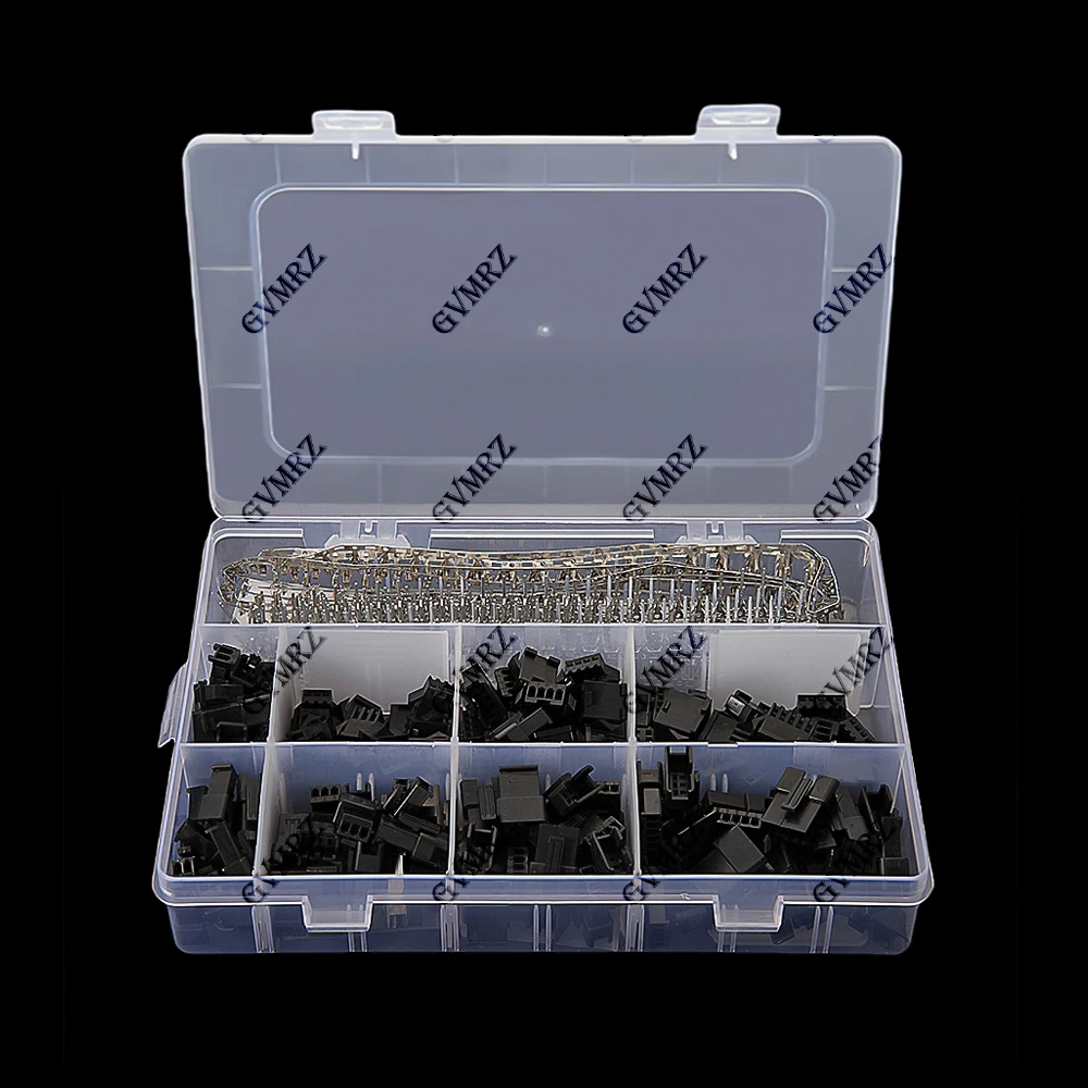 560PCS 2-5P SM2.54 Kits 2.54mm Pitch JST SM Connector 2P 3P 4P 5P Pin Male Female Housing Plug Connector Assortment Kit with box