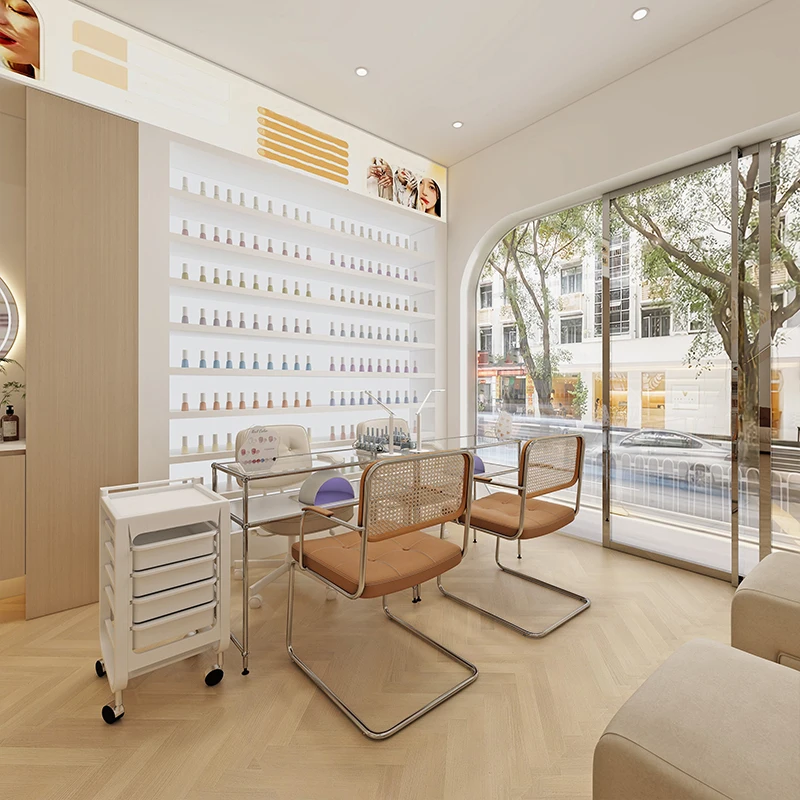 Nail Salon Display Cabinet Nail Beauty Table with Drawers Multifunction Manicure Pedicure Station Compact Beauty Salon Furniture