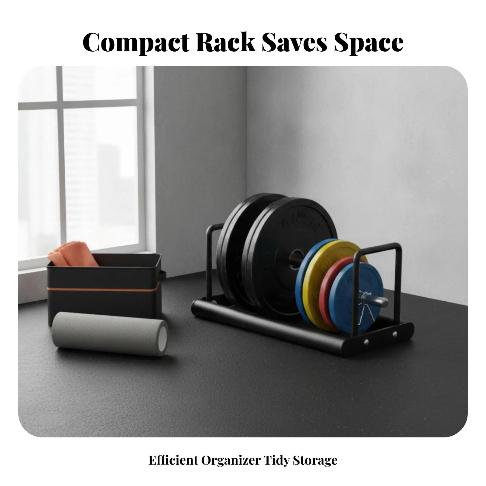Weight Plate Storage Rack Stable Base Heavy Duty Barbell Plate Rack for Gym