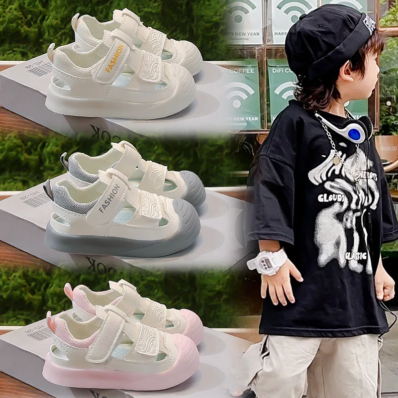 New Summer Boys Girls Small Size Toddler Sandals Kids Soft Sole Non-Slip Beach Shoes Children Hollow Out Outdoor Casual Shoes