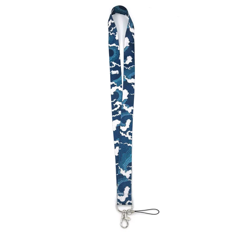 Kanagawa Hokusai Waves Wristlet hand Neck Strap Lanyards ID badge card holder keychain Mobile Phone Strap Gift Ribbons webbing