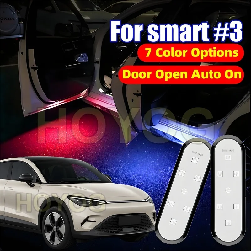 Fit for smart #3 2023-2026 Wireless Car Door Warning Light with a Magnetic Sensor and a USB Rechargeable Battery