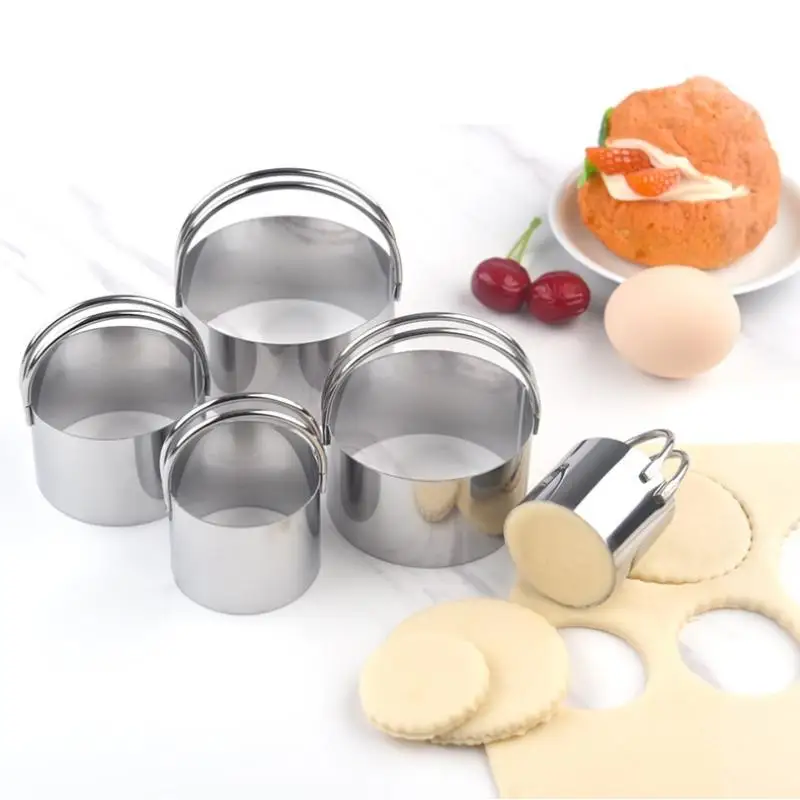 Round Biscuit Mold Set of 5 for Effortless Homemade Cookie Creation