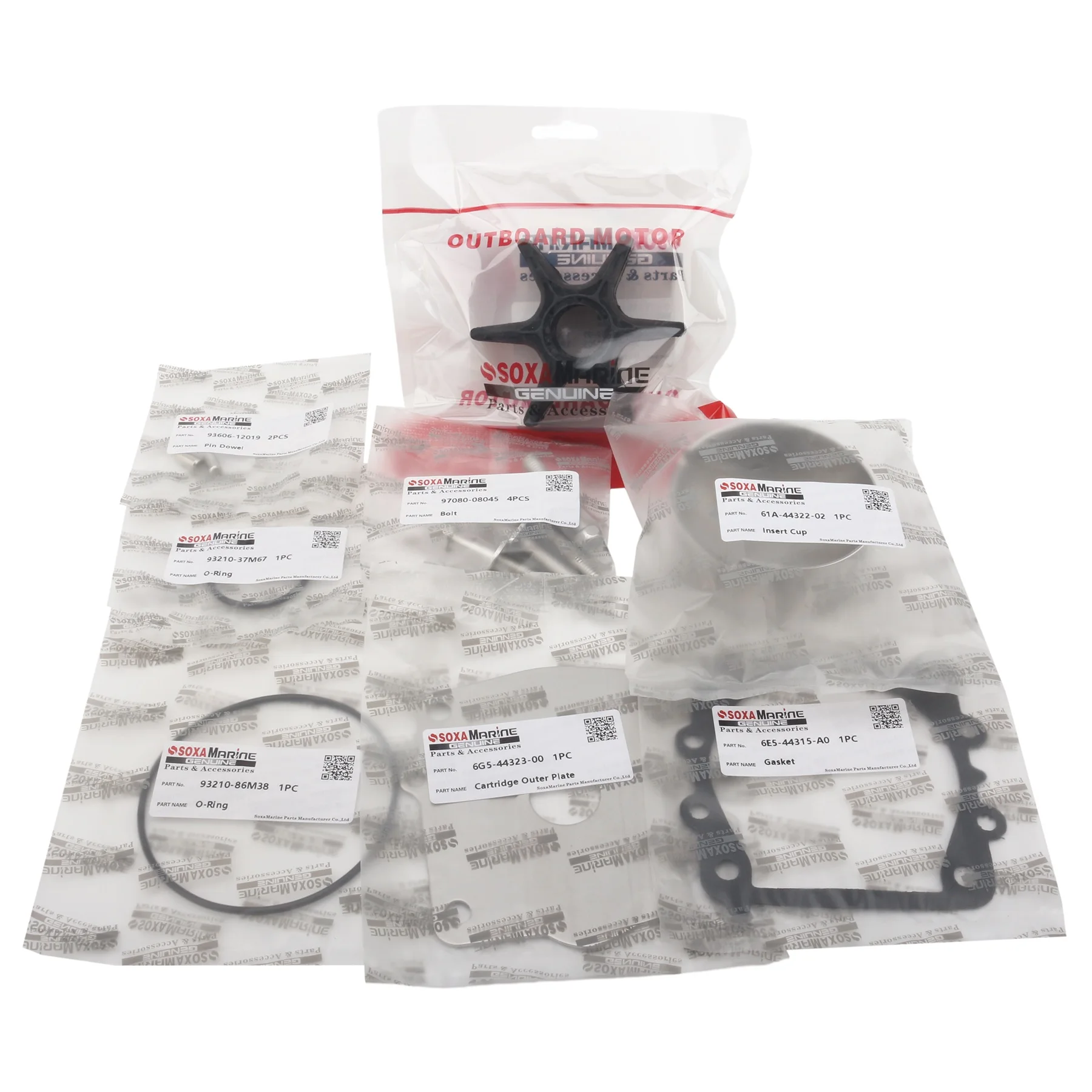 Soxa Marine 61A-W0078-00 61A-W0078-A1 Water Pump Repair Service Kit for Yamaha 150 175 200 225 250 300 HP Outboard Boat Motor