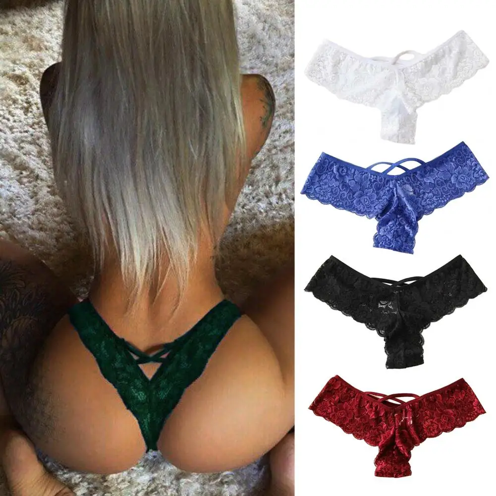 

Women Briefs Lace Flower Embroidery Women Underwear Low Waist Elastic Bikini Briefs Open Crotch Thin Soft Seamless Lady Panties