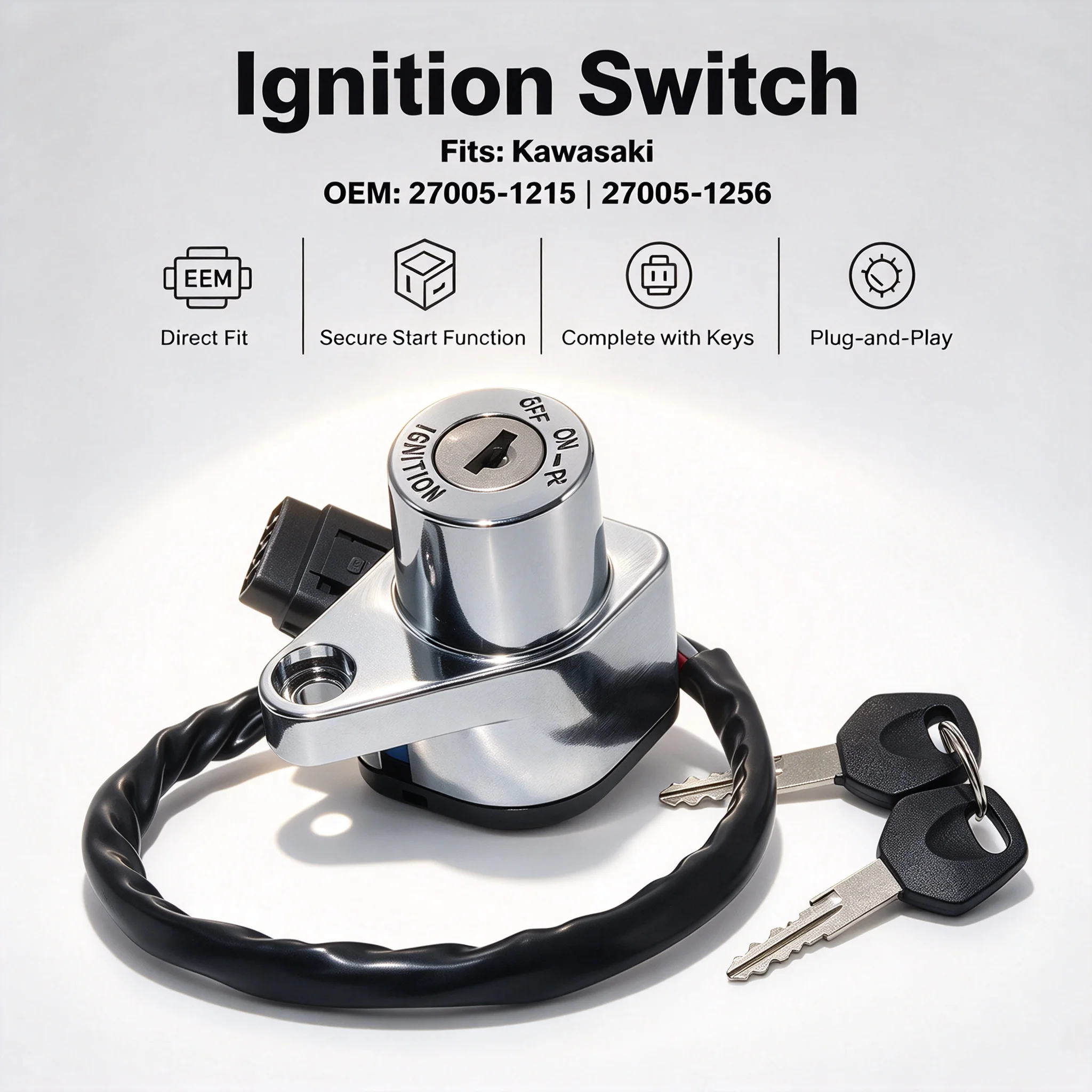 Motorcycle Ignition Switch Key Fits For Kawasaki VN1500 Drifter Classic Tourer Vulcan 1500 Drifter Nomad Fi Classic  27005-1215