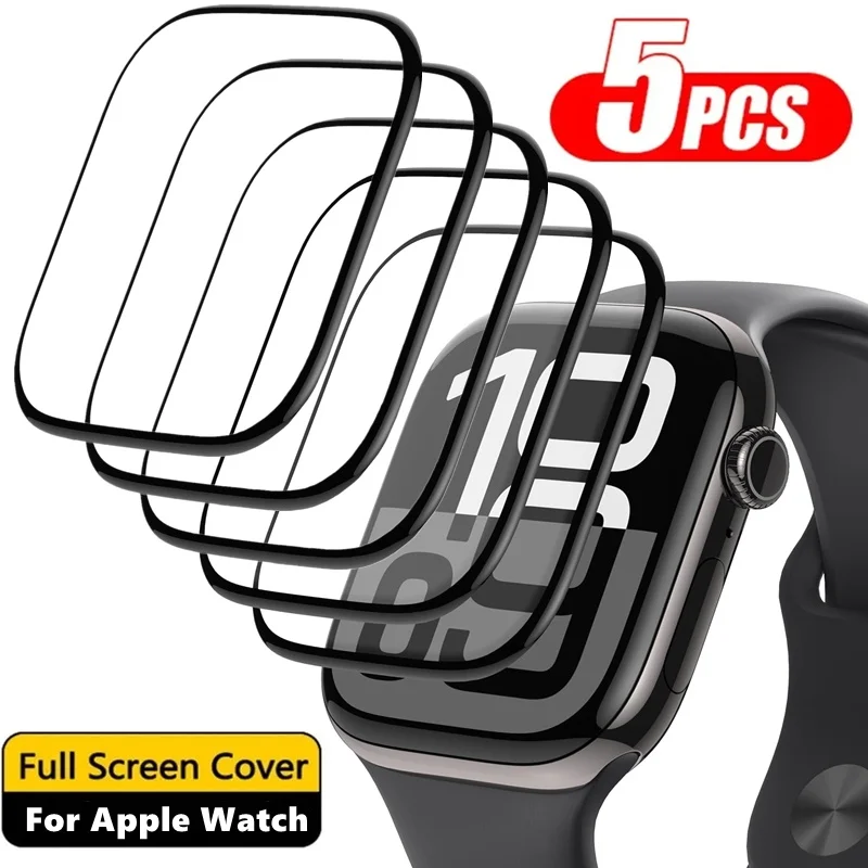 9D Screen Protector For Apple Watch 9 8 7 6 5 4 SE 40MM 41MM 42MM 44MM 45MM 38MM Screen Film For iWatch Series Ultra 3 2 1 49mm