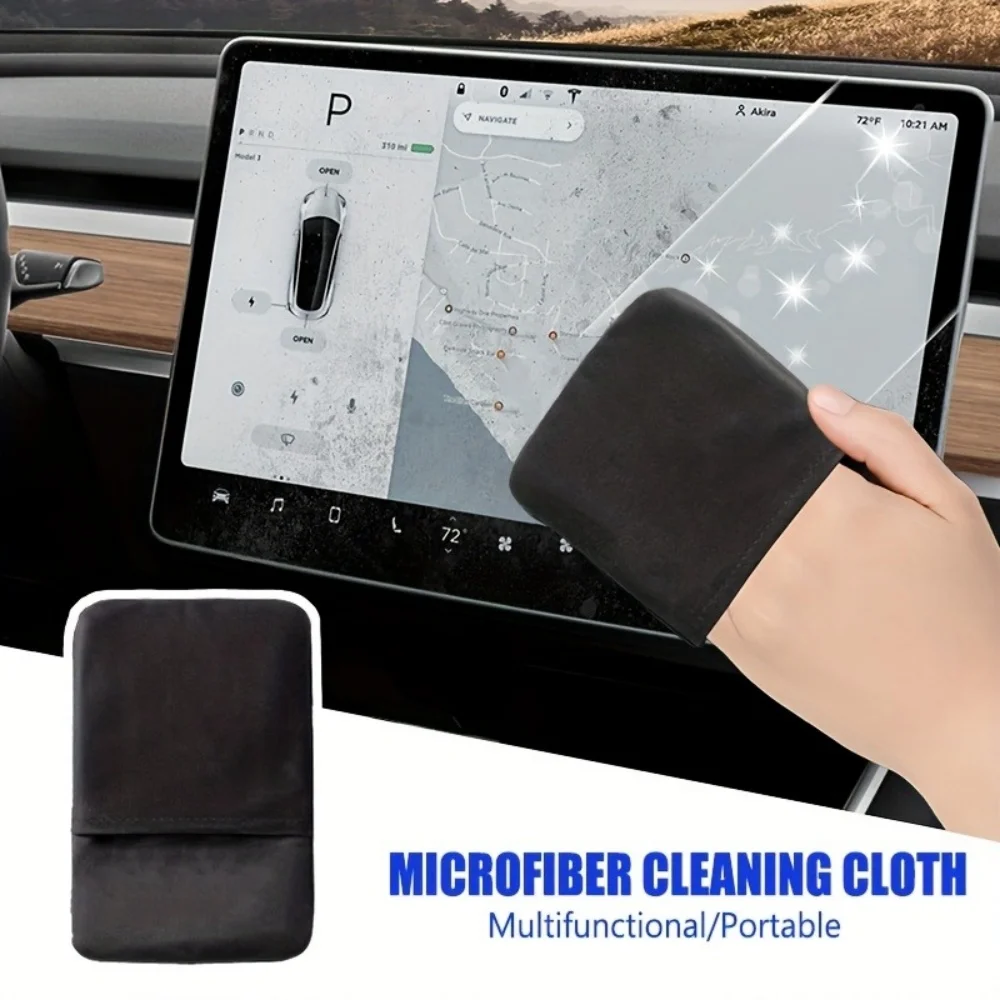 Car Touch Screen Cleaning Cloth, Double Side Microfiber Cleaning Cloth for Car and Glass Screens for Laptops