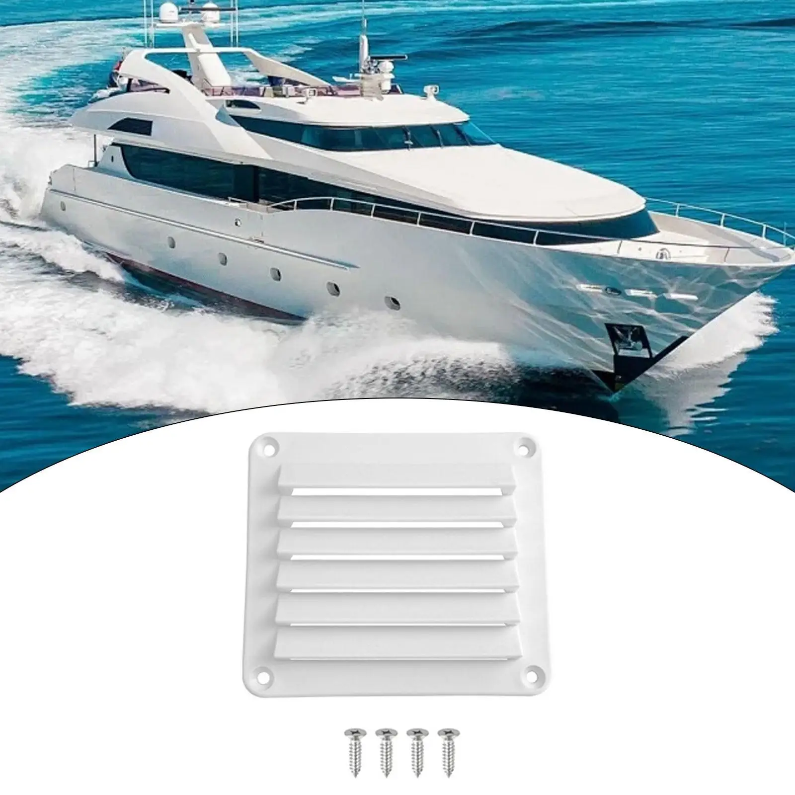 Louvered Air Vent Nylon Rectangular Marine Vent Grille Cabin Air Cover Easy Install for Boat Yacht Home