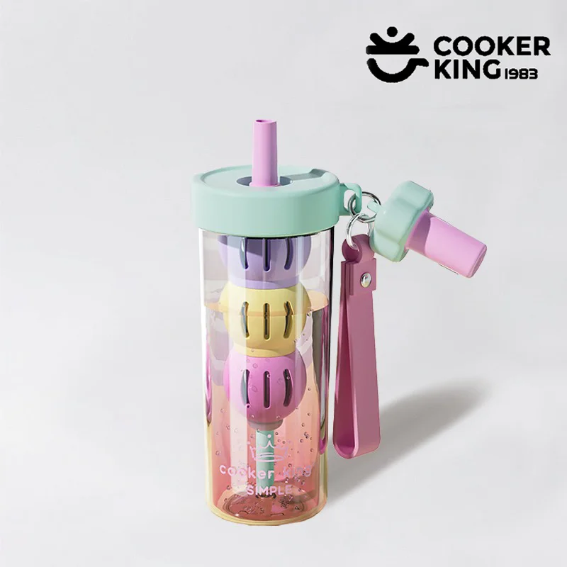 COOKER KING 660ML Kaugummi Stroh Tasse Tritan + PP Große Kapazität Anti Drop Wasser Tasse Wasser Flasche Reise camping Tragbare Tasse