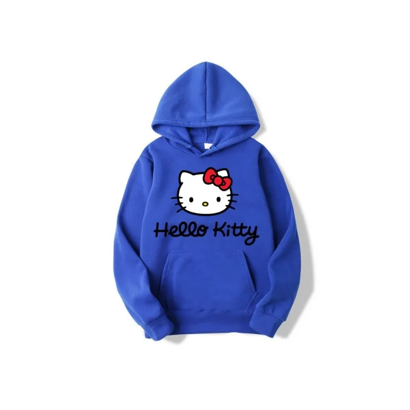 2024 New Fashion Casual Women\'s Hoodie Hello Kitty Cartoon Anime Men\'s Spring and Autumn Kawaii Oversized Pullover