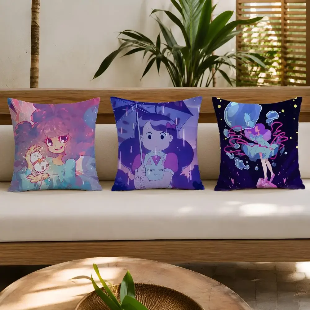 Cartoon B-Bee And PuppyCat Cushion Cover Double-Sided Plush Sofa Cushion Covers Organic Breathable Invisible Zipper