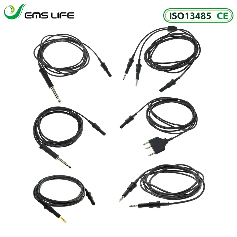 Reusable Monopolar Forceps Cable with Silicone Wire 8mm/4mm Banana Male Female Connector Length