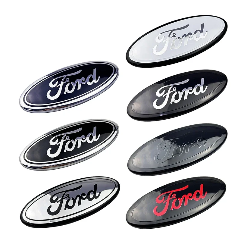 Emblema Adhesivo de Aleación para la Parte Delantera del Coche, 15X6.3CM, para Ford Kuga, Transit, Ecosport, Fiesta, Focus, Ranger, Mondeo, Edge
