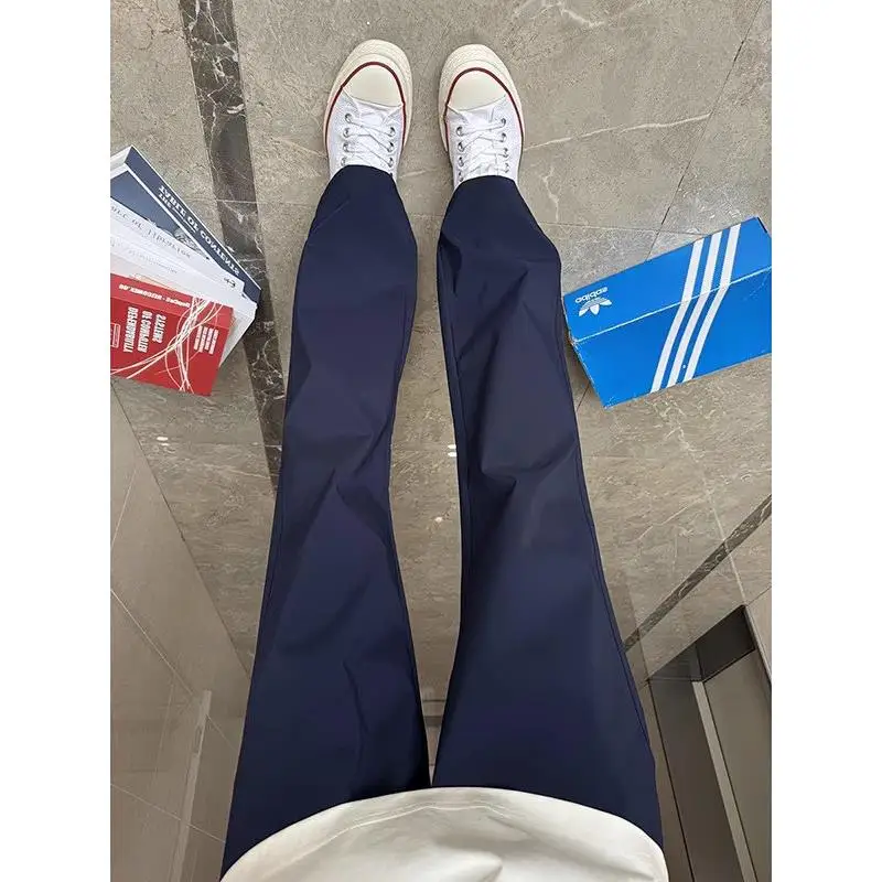 

Мужские летние тонкие спортивные брюки-карго из ледяного шелка с микро-расклешением, прямые, функциональные, повседневные, в американском стиле