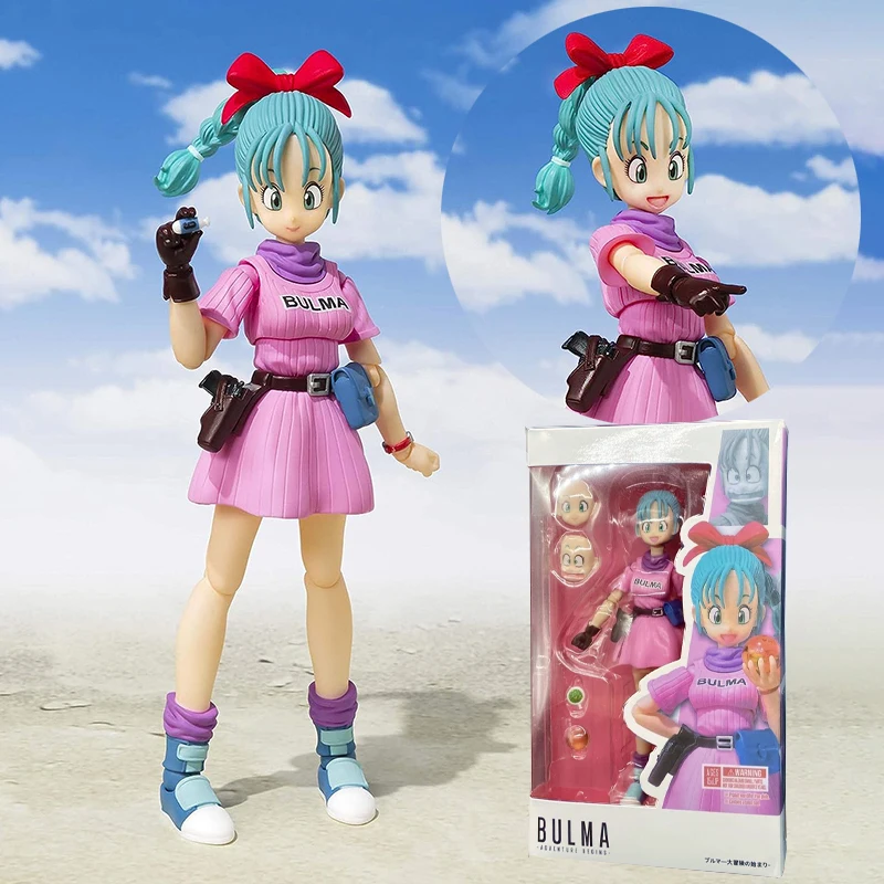 SHF Dragon Ball Bulma ACtion Figure Son Goku Figurine PVC Motorcycle Girl Collection Doll 13cm Anime Movable Model Toys Gifts