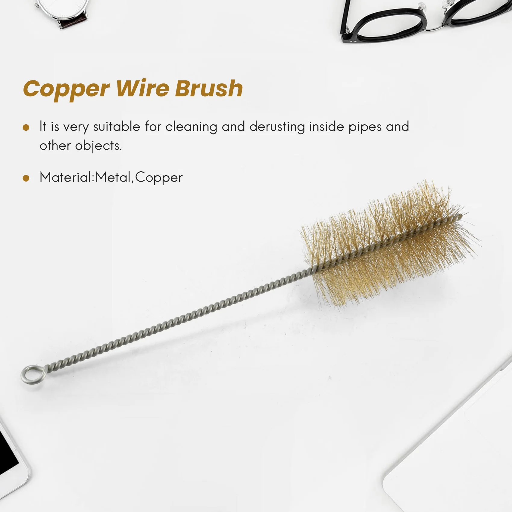 Copper Wire Pipe Tube Chimney Cleaning Brush 60mm Dia