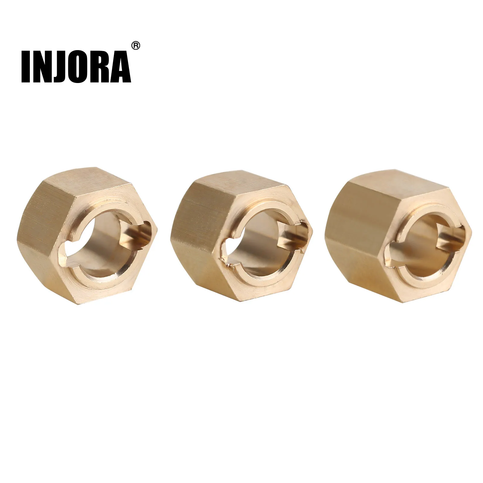 INJORA Brass 7mm Wheel Hex Thickness 4/5/6mm For 1/24 RC Crawler FMS FCX24 FCX18 Upgrade (FCX24-07)