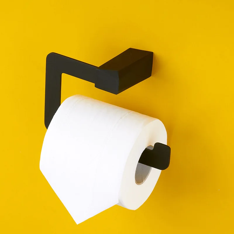 Vidric Pure Mat Zwart Rubber Verf De Badkamer Zonder Toiletpapier Cover Handdoekenrek Rekken