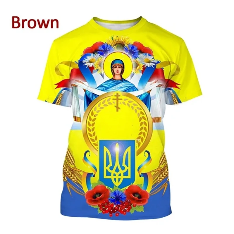 New Hot Sale Ukrainian Flag Ukraine Theme Art 3d Print Mens Clothes Short-sleeved T Shirt I Love Ukraine Unisex Streetwear Tops