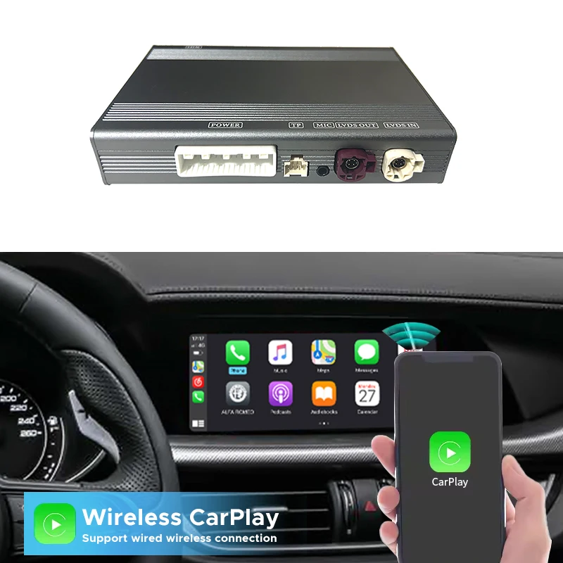 Wireless Carplay For Alfa Romeo Giulia Stelvio Mirror Link OEM Controls Radio Car Play Android Auto Navigation