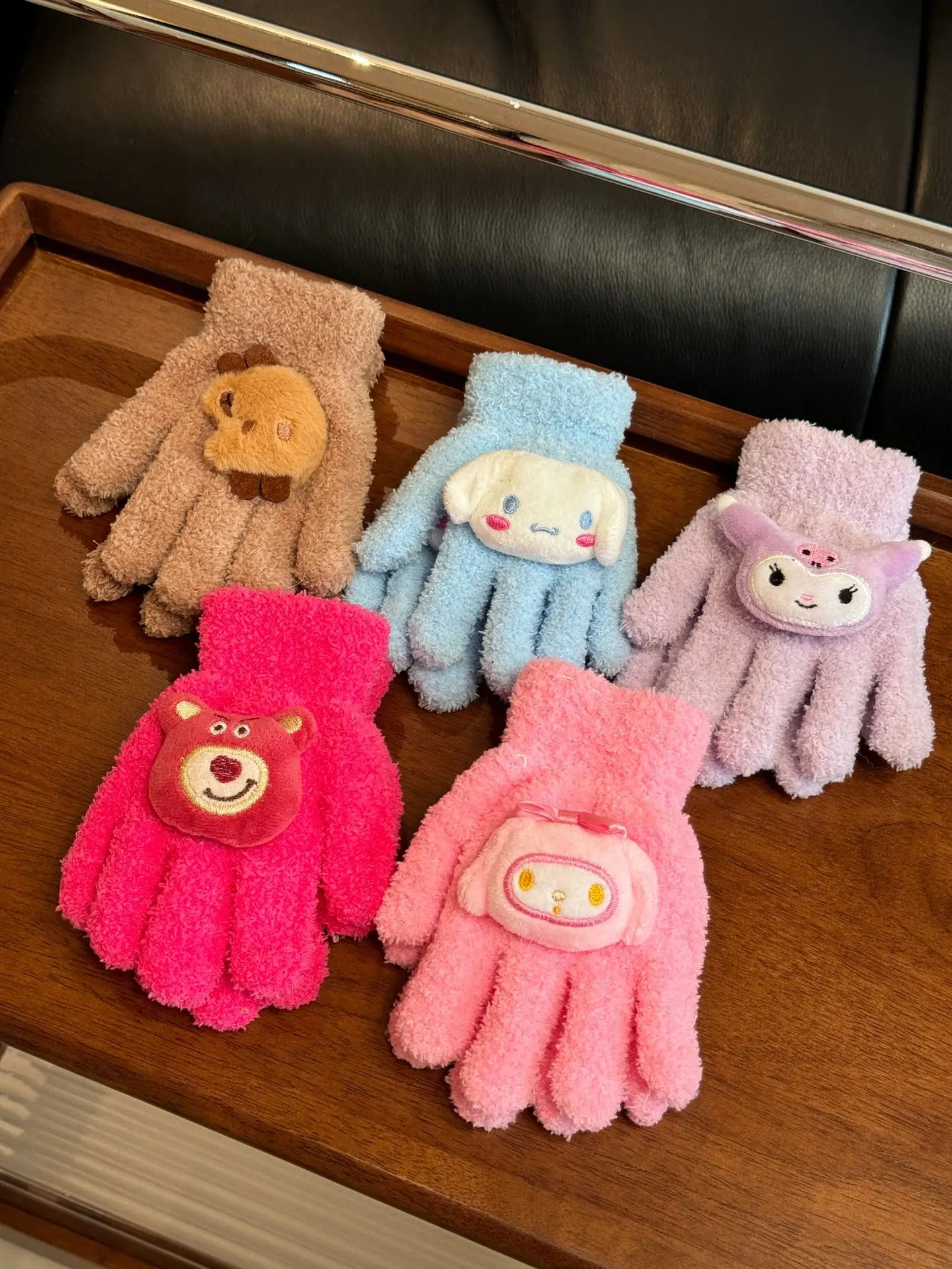 

1/6 шт. для зимних термостойких перчаток Kuromi — милые новые стильные перчатки для письма для мальчиков и девочек с дизайном на все пальцы